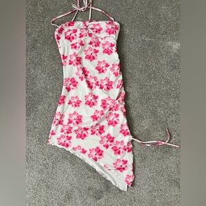 SHEIN Pink and White Floral Dress